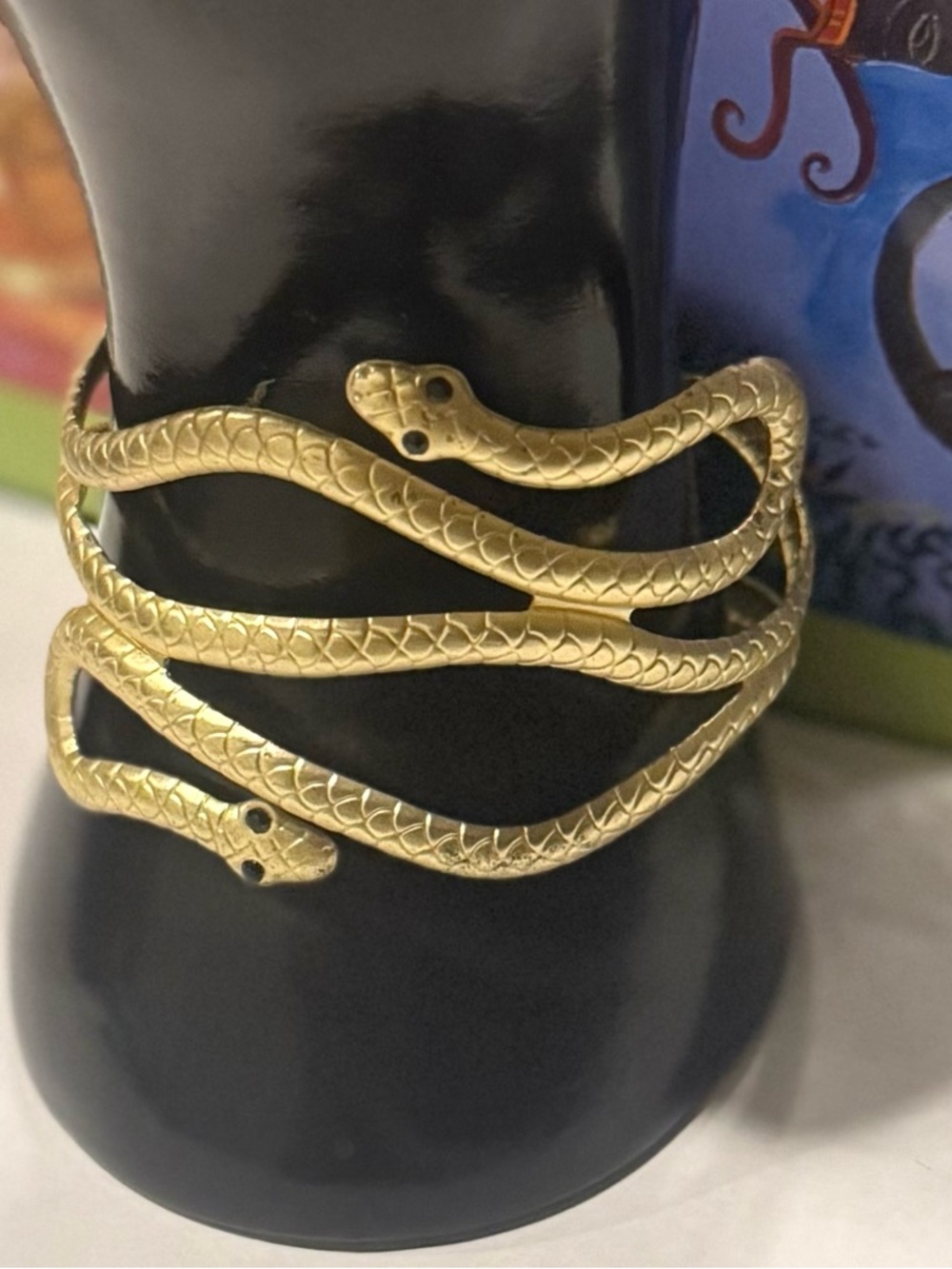 Gold Snake Coil Reptile Bracelet.